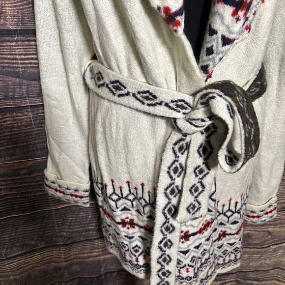 Wrangler Retro Women's XL Southwestern Aztec Longline Belted Wrap Cardigan - Picture 3 of 9